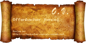 Offenbacher Vencel névjegykártya