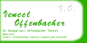 vencel offenbacher business card